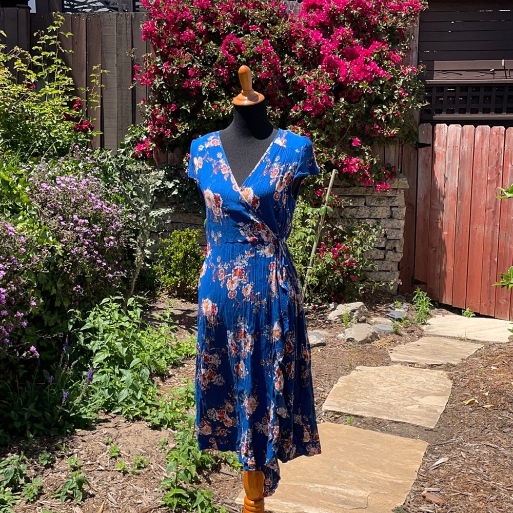 Floral summer wrap dress